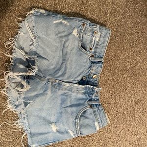 Zara Ripped Jeans Shorts